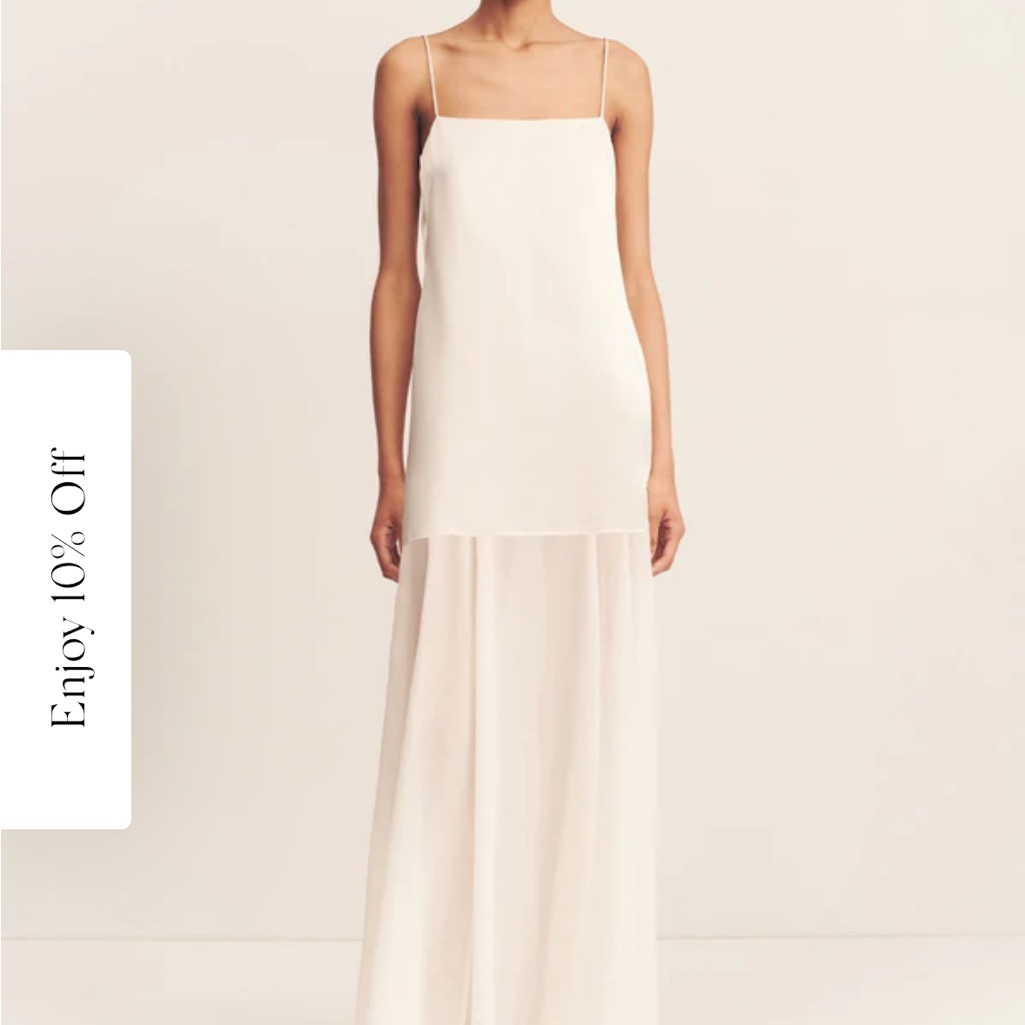 Shona Joy Moraya Dropped Waist Maxi Dress - Ivory (Size Small)